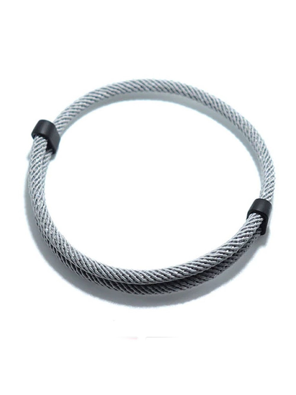 Men's Silver-Tone Cord Bracelet - Minimalist Design